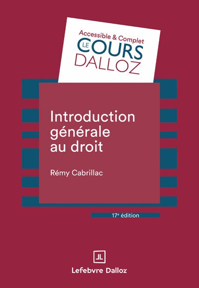 Couverture de R. Cabrillac, Introduction générale au droit, 17e éd., Lefebvre-Dalloz, 2026